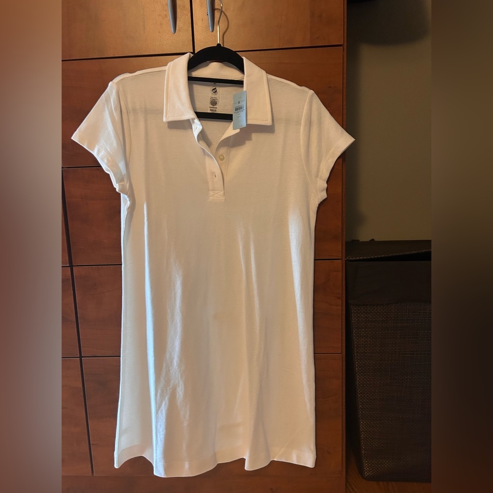 NWT LOFT Lou & Grey White Polo Shirt Dress Size Medium Petite